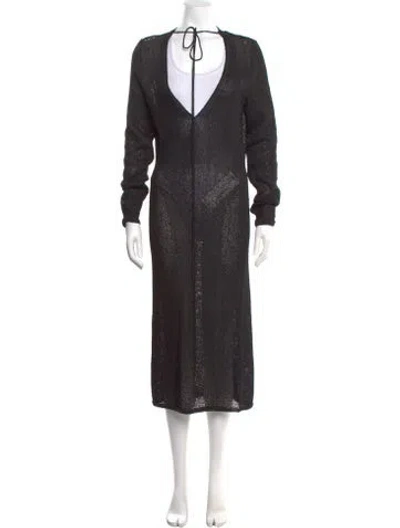 Pre-owned Tom Ford V-neck Long Dress In Black
