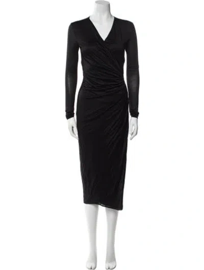 Pre-owned Tom Ford V-neck Long Dress In Black