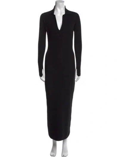 Pre-owned Tom Ford V-neck Long Dress In Black