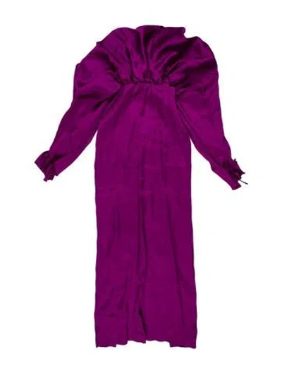 Pre-owned Tom Ford V-neck Long Dress In Purple