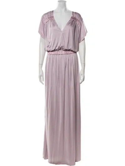 Pre-owned Tom Ford V-neck Long Dress In Purple