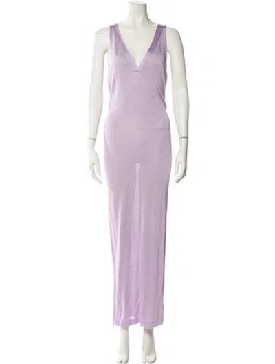 Pre-owned Tom Ford V-neck Long Dress W/ Tags In Purple