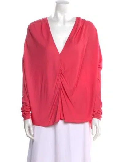 Pre-owned Tom Ford V-neck Long Sleeve Blouse In Pink