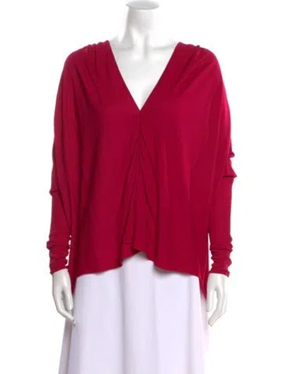Pre-owned Tom Ford V-neck Long Sleeve Blouse In Purple