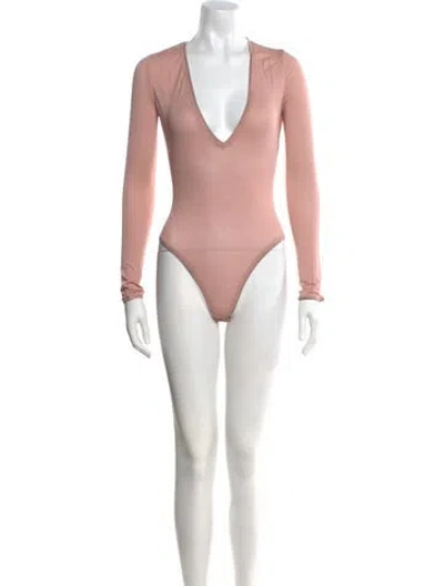 Pre-owned Tom Ford V-neck Long Sleeve Bodysuit In Pink
