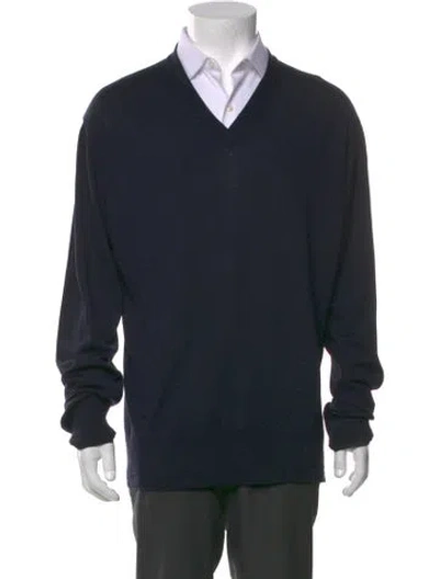 Pre-owned Tom Ford V-neck Long Sleeve Cardigan In Blue