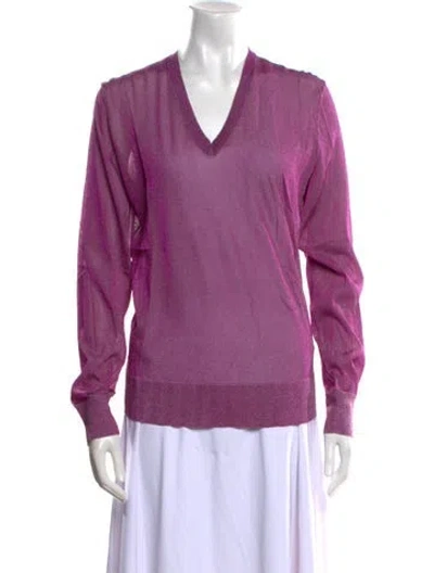 Pre-owned Tom Ford V-neck Long Sleeve Sweatshirt In Pink