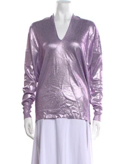 Pre-owned Tom Ford V-neck Long Sleeve Sweatshirt In Purple