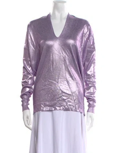 Pre-owned Tom Ford V-neck Long Sleeve Sweatshirt In Purple