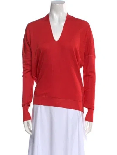 Pre-owned Tom Ford V-neck Long Sleeve Sweatshirt In Red