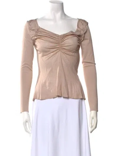 Pre-owned Tom Ford V-neck Long Sleeve Top In Neutral