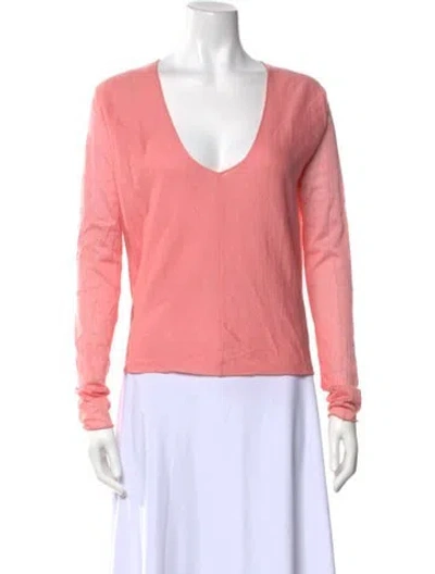 Pre-owned Tom Ford V-neck Long Sleeve Top In Pink