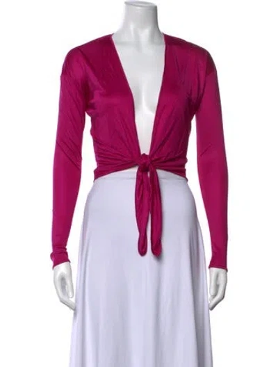 Pre-owned Tom Ford V-neck Long Sleeve Top W/ Tags In Purple