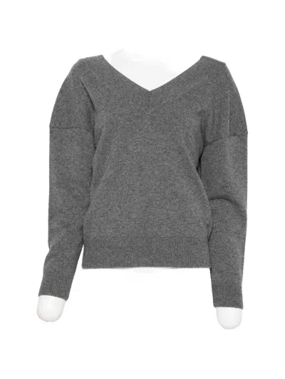 Tom Ford V-neck Long-sleeve Sweater In Gray