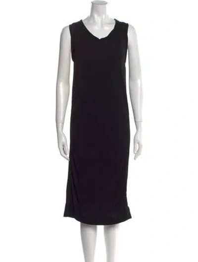 Pre-owned Tom Ford V-neck Midi Length Dress In Black