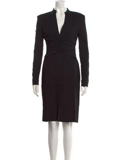 Pre-owned Tom Ford V-neck Midi Length Dress In Black