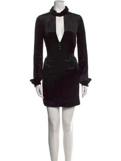 Pre-owned Tom Ford V-neck Mini Dress In Black