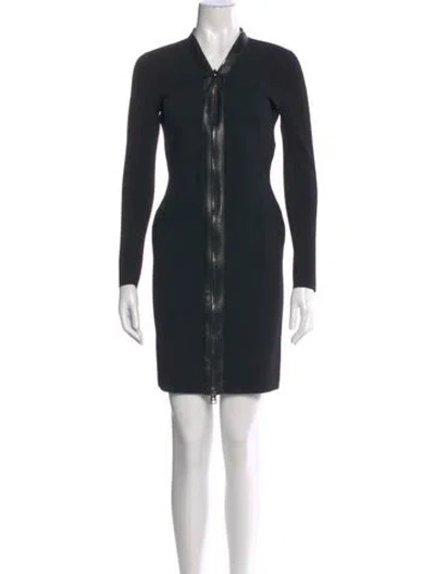 Pre-owned Tom Ford V-neck Mini Dress In Black