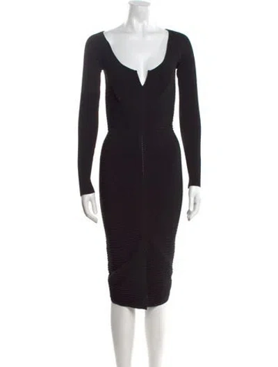Pre-owned Tom Ford V-neck Mini Dress In Black