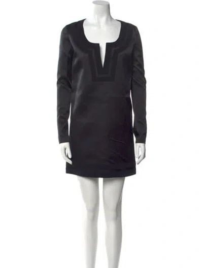 Pre-owned Tom Ford V-neck Mini Dress In Black