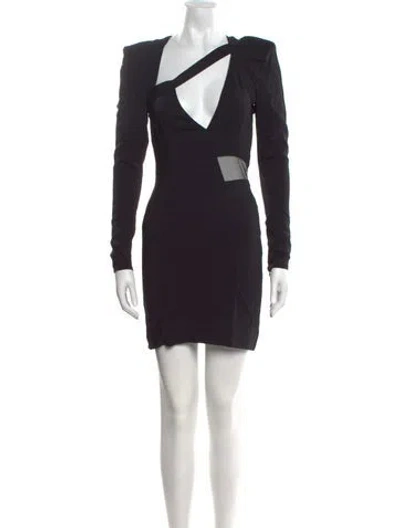 Pre-owned Tom Ford V-neck Mini Dress In Black