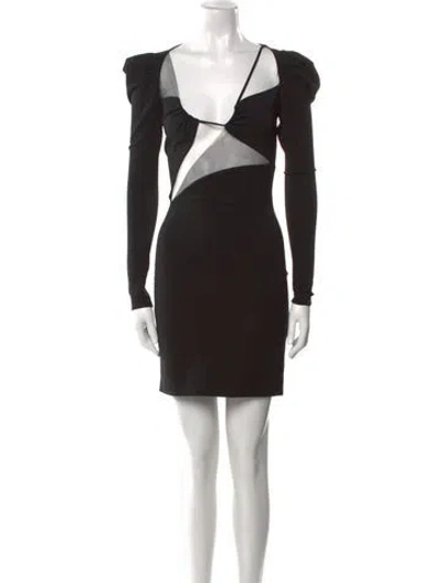 Pre-owned Tom Ford V-neck Mini Dress In Black