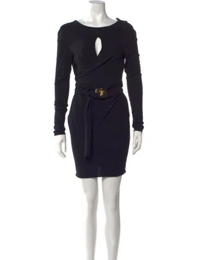 Pre-owned Tom Ford V-neck Mini Dress In Black