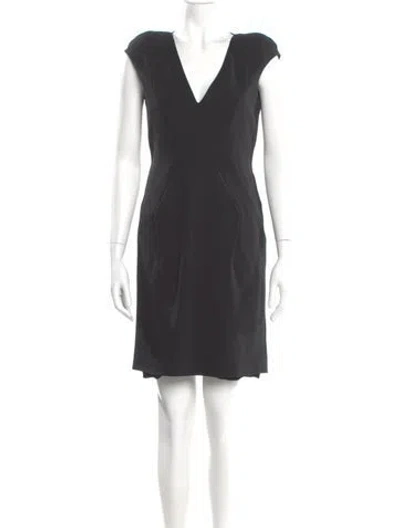 Pre-owned Tom Ford V-neck Mini Dress In Gray