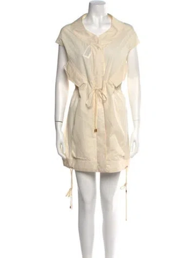 Pre-owned Tom Ford V-neck Mini Dress In Neutral