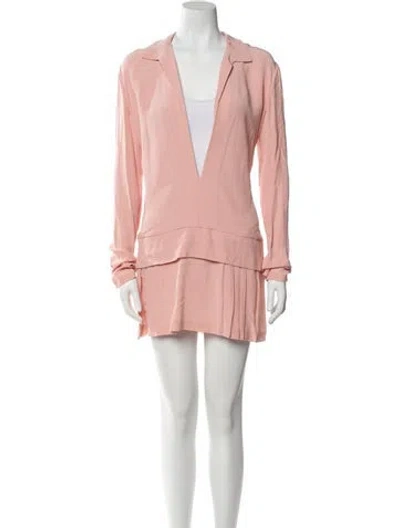 Pre-owned Tom Ford V-neck Mini Dress In Pink