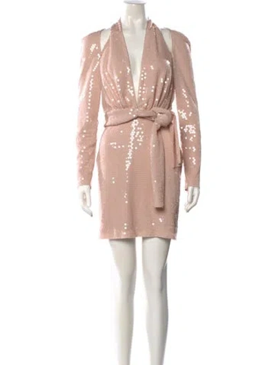 Pre-owned Tom Ford V-neck Mini Dress In Pink