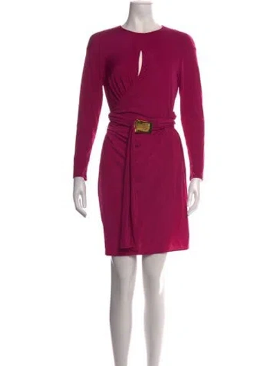 Pre-owned Tom Ford V-neck Mini Dress In Pink