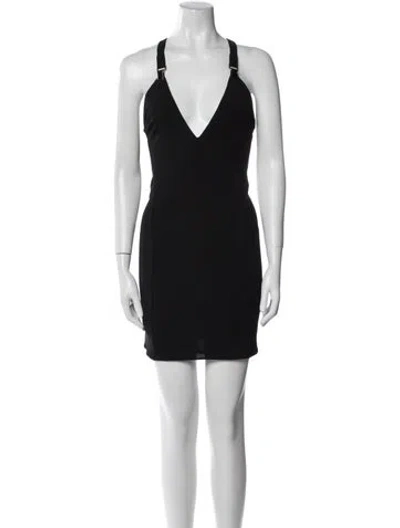 Pre-owned Tom Ford V-neck Mini Dress W/ Tags In Black