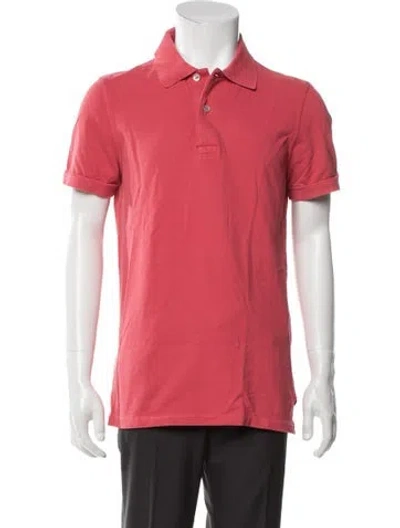 Pre-owned Tom Ford V-neck Short Sleeve Polo Shirt In Pink