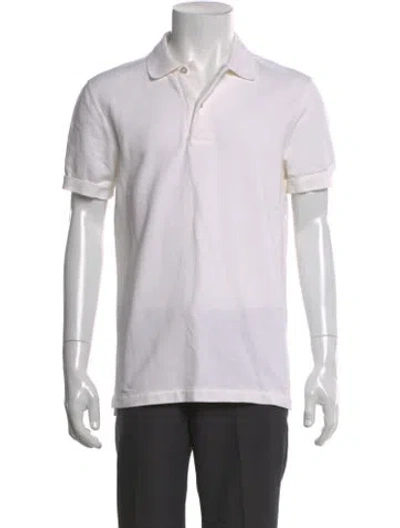 Pre-owned Tom Ford V-neck Short Sleeve Polo Shirt In White