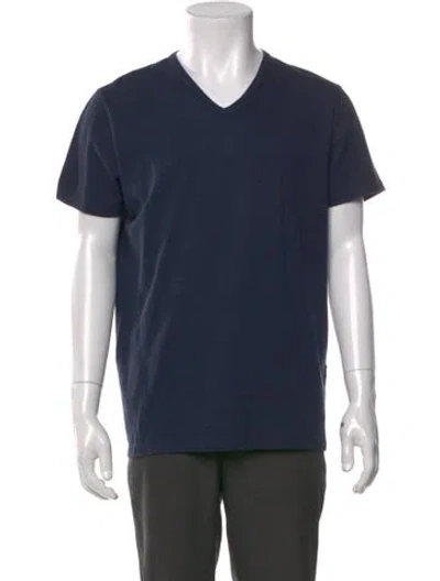 Pre-owned Tom Ford V-neck Short Sleeve T-shirt In Blue
