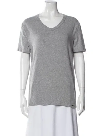 Pre-owned Tom Ford V-neck Short Sleeve T-shirt In Gray