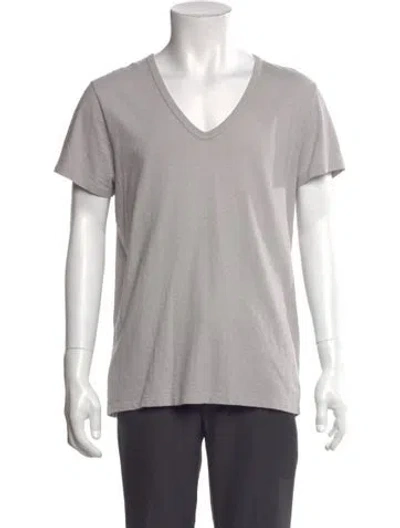Pre-owned Tom Ford V-neck Short Sleeve T-shirt In Gray