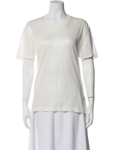 Pre-owned Tom Ford V-neck Short Sleeve T-shirt W/ Tags In White