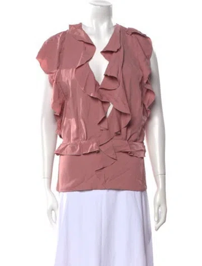 Pre-owned Tom Ford V-neck Sleeveless Blouse In Pink