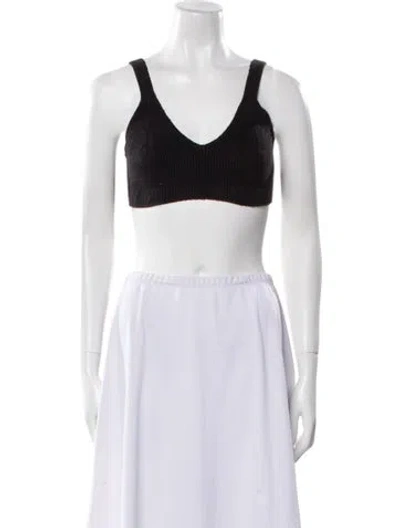 Pre-owned Tom Ford V-neck Sleeveless Crop Top In Black