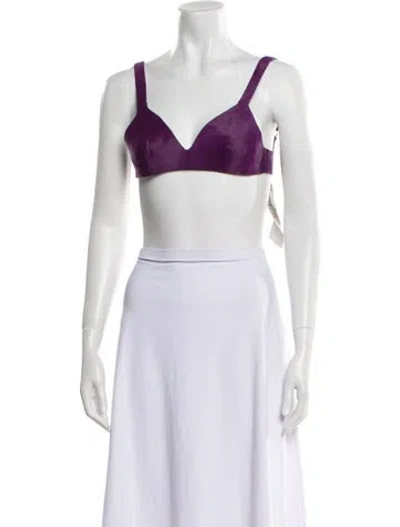 Pre-owned Tom Ford V-neck Sleeveless Crop Top In Purple