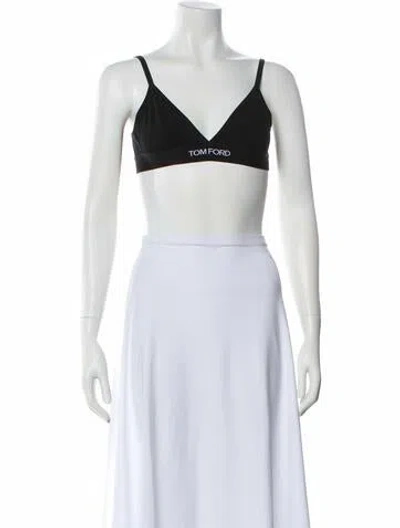 Pre-owned Tom Ford V-neck Sleeveless Sports Bra In Black