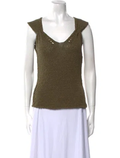 Pre-owned Tom Ford V-neck Sleeveless Top In Green
