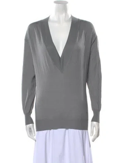 Pre-owned Tom Ford V-neck Sweater In Gray