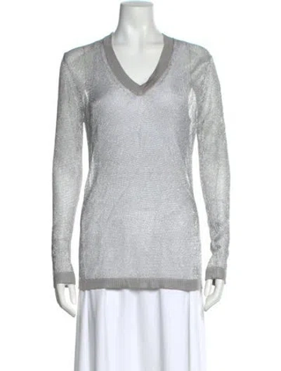 Pre-owned Tom Ford V-neck Sweater In Silver