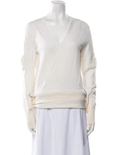Pre-owned Tom Ford V-neck Sweater In White