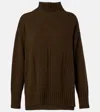 Tom Ford Waffle-knit Cashmere And Cotton Sweater In Green