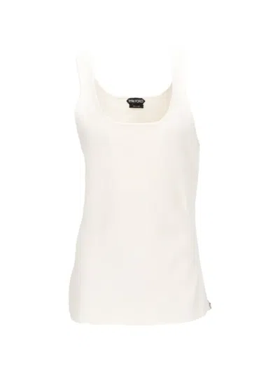 Tom Ford Waffle-knit Scoop-neck Tank Top In Neutral