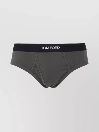 Tom Ford Waistband Elastic Pouch Contoured In Gray